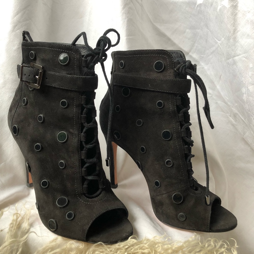 Brian Atwood Suede Embellished Sandal size 6 sexy!